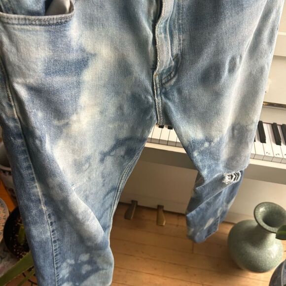 Levi's Distressed Upcycled Straight Blue Jeans 32" X 30" - Picture 12 of 16